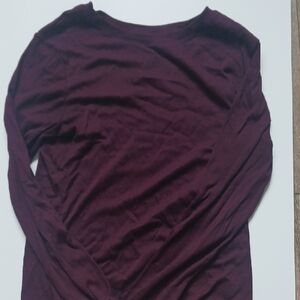 Women's Burgundy Long Sleeve Top
